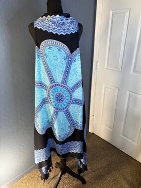 Women's Bohemian Kaftan Coverup with Mandala Pattern ONESIZE
